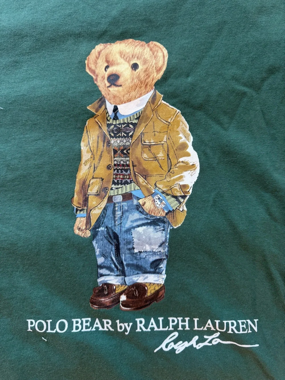 Polo Ralph Lauren Green Polo Bear Graphic Tee- Men’s Medium